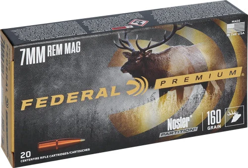 Federal P7RF Premium Nosler Partition160 Grain 7mm Remington Mag