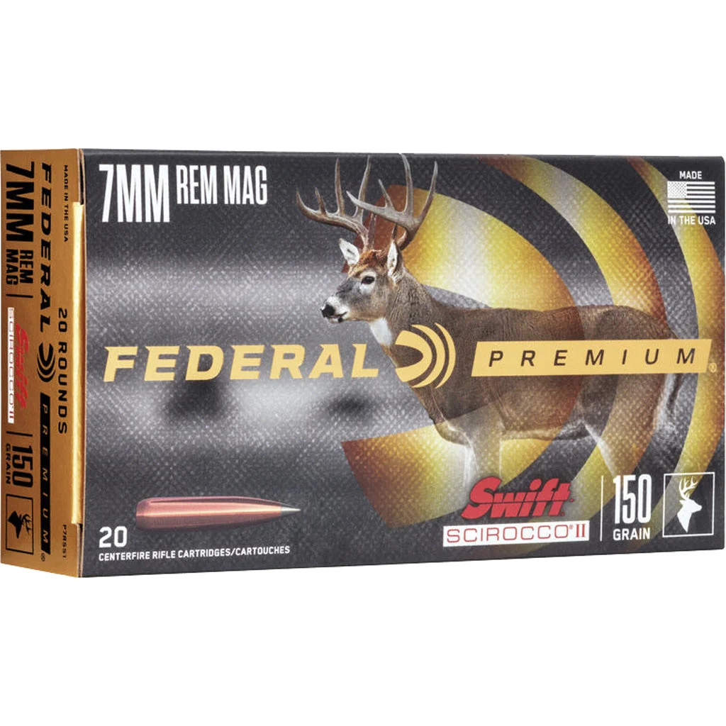 Federal P7RSS1 Premium Swift Scirocco II150 Grain 7mm Remington Mag