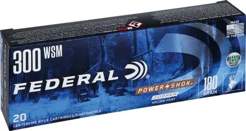 FEDERAL POWER-SHOK 300 WSM 180GR SP 20RD