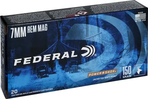 FEDERAL POWER-SHOK 7MM REM MAG 150GR SP 20RD