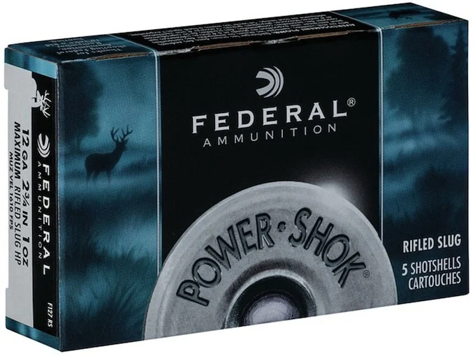 Federal Power-Shok Ammunition 12 Gauge 2-3/4″ 1 oz Hollow Point Rifled Slug
