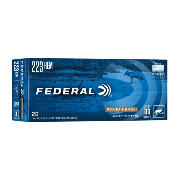 FEDERAL POWERSHOK 223REM 55GR SP 20RD