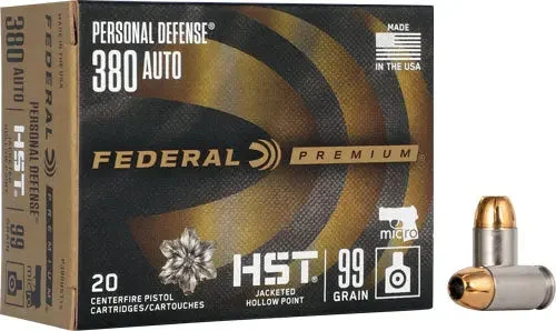 FEDERAL PREMIUM 380 ACP 99GR HST JHP 20RD