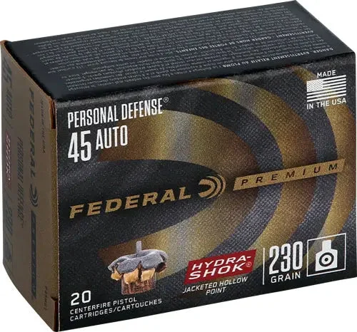 FEDERAL PREMIUM 45 ACP 230GR HYDRA-SHOK JHP 20RD