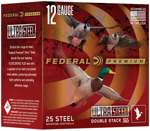 Federal Premium Ultra Steel 12 Ga, 3", 1 1/4 oz, 3 & 5 Shot, 25rd Box