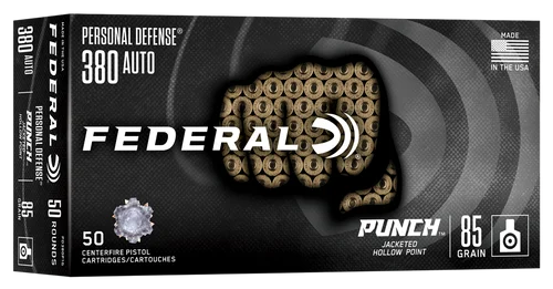 Federal Punch 380ACP 85gr Jacketed Hollow Point 50 Per Box/10 Case