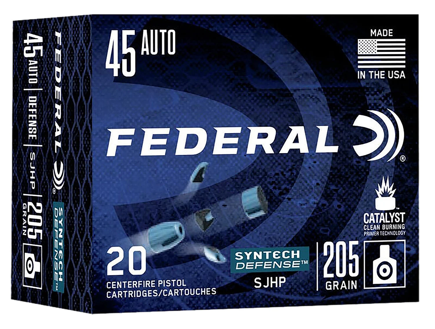 Federal S45SJT1 Syntech Defense Segmented Jacketed Hollow Point205 Grain .45 ACP/Auto