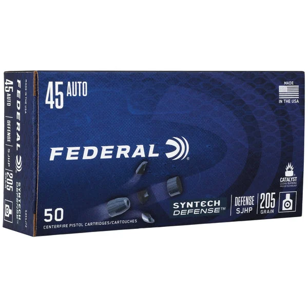 FEDERAL SYNTECH DEF 45AUTO 205GR SJHP 50RD