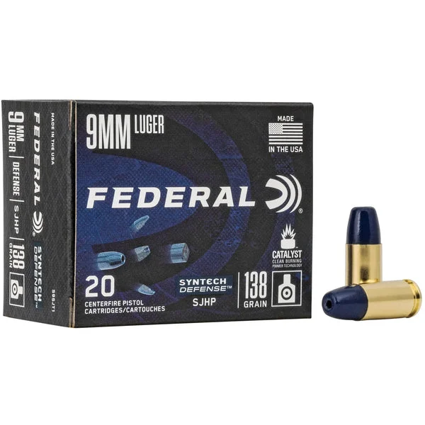 FEDERAL SYNTECH DEFENSE 9MM 138GR SJHP 20RD