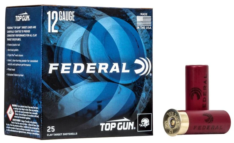 Federal Top Gun 12 Gauge 2 3/4″ 1 1/8 oz 7.5 Shot – Clay Target Ammo | 25 Rounds