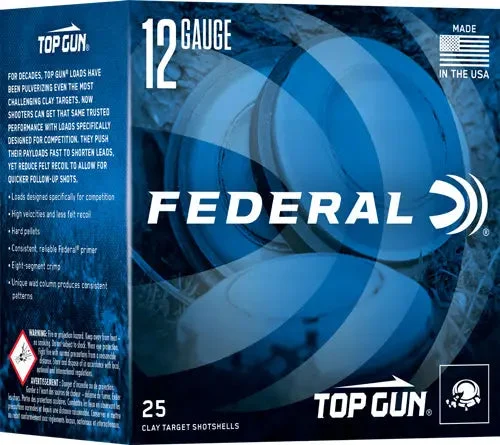 FEDERAL TOP GUN 12GA 2.75" 1OZ #8 1250FPS 250RD CASE