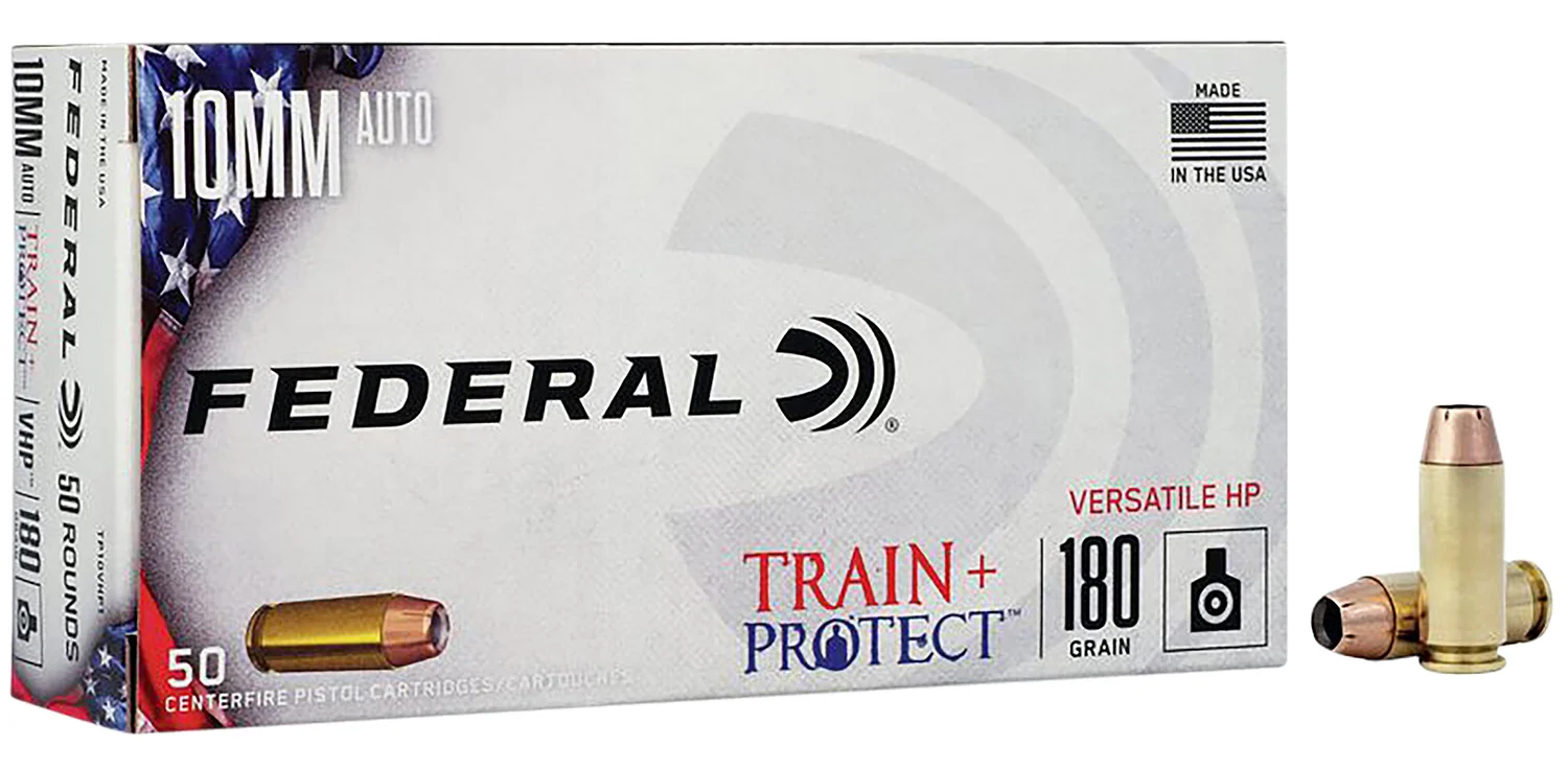 Federal TP10VHP1 Train + Protect10mmAuto 180gr Versatile Hollow Point 50 Per Box/10 Case