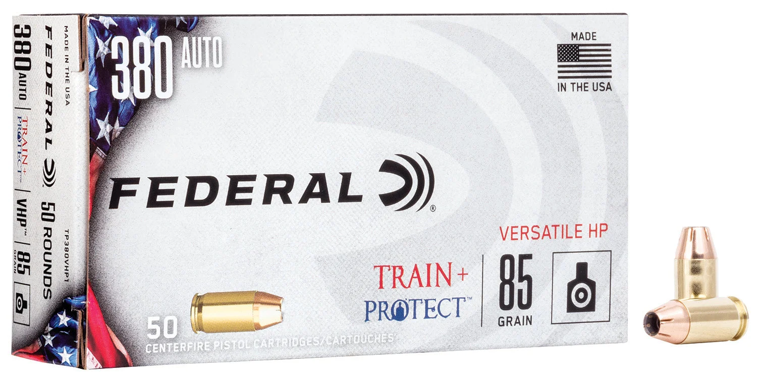 Federal TP380VHP1 Train & Protect Versatile Hollow Point85 Grain .380 ACP/Auto