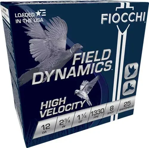 FIOCCHI 12GA 2.75" 1-1/4OZ #8 1330FPS 25RD