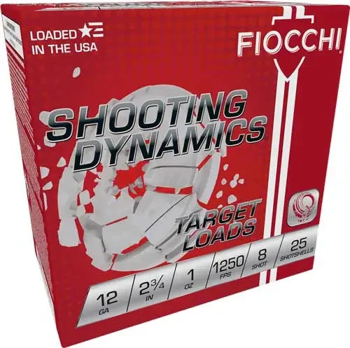FIOCCHI 12GA 2.75" 1OZ #8 1250FPS 250RD CASE