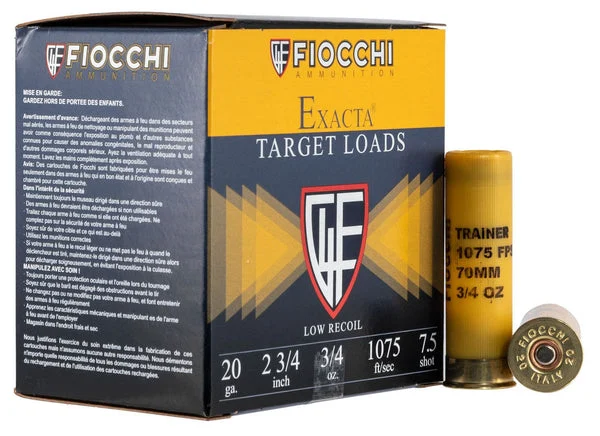 FIOCCHI 20GA 2.75" 3/4OZ #7.5 1075FPS 250RD CASE