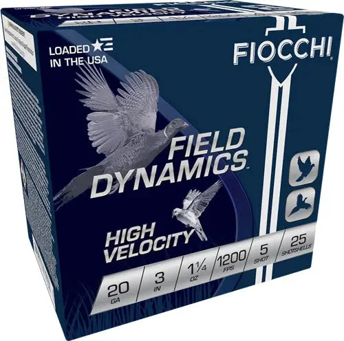 FIOCCHI 20GA 3" 1-1/4OZ #5 1200FPS 25RD