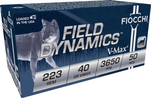 Fiocchi 223HVB50 Field Dynamics Hornady V-Max40 Grain .223 Remington