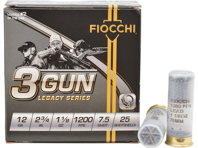 Fiocchi 3-Gun Ammunition 12 Gauge 2-3/4″ #7-1/2 Shot