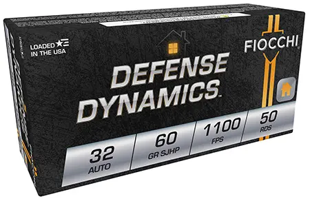 Fiocchi 32APHP Defense Dynamics32ACP 60gr Jacketed Hollow Point 50 Per Box/20 Case