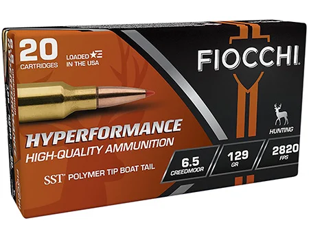 Fiocchi 65CMHSA Hyperformance6.5Creedmoor 129gr Super Shock Tip 20 Per Box/10 Case