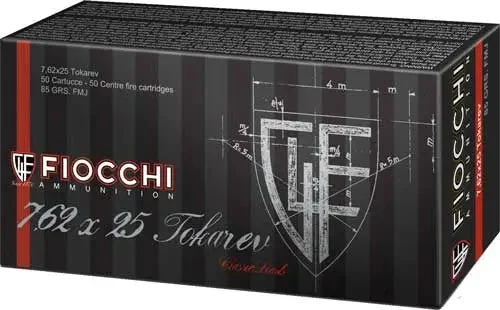 FIOCCHI 7.62X25 TOKAREV 85GR FMJ 50RD