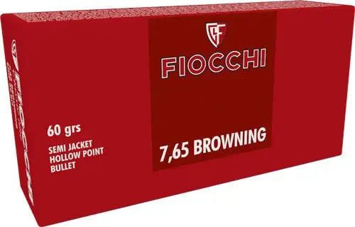 FIOCCHI 7.65 BROWNING 60GR SJHP 50RD