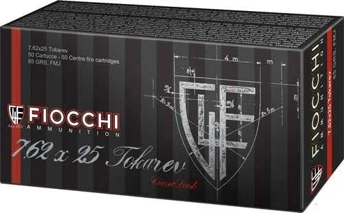 Fiocchi 762TOK Heritage Full Metal Jacket FMJ 88 Grain 7.62x25mm Tokarev