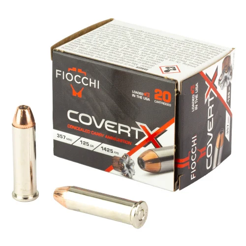 Fiocchi Ammunition COVERT X, 357 Magnum, 125gr, Jacketed Hollow Point, 20rd Box