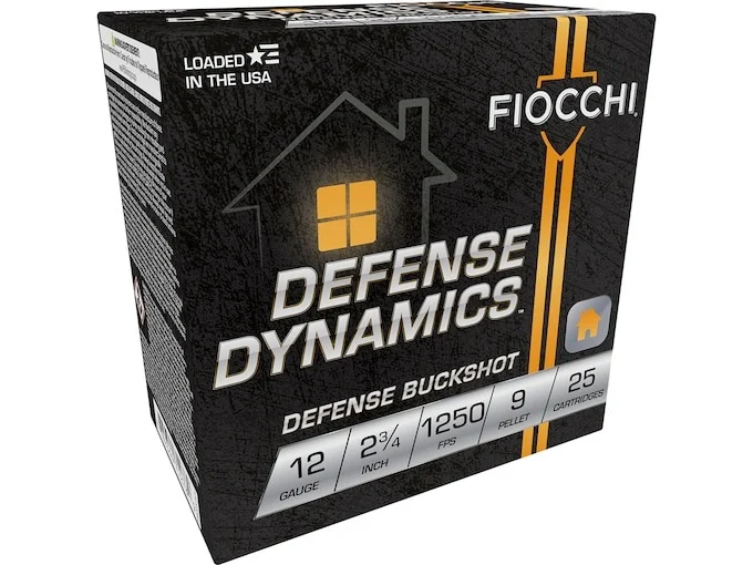 Fiocchi Defense Ammunition 12 Gauge 2-3/4″ #1 Buckshot 9 Pellets
