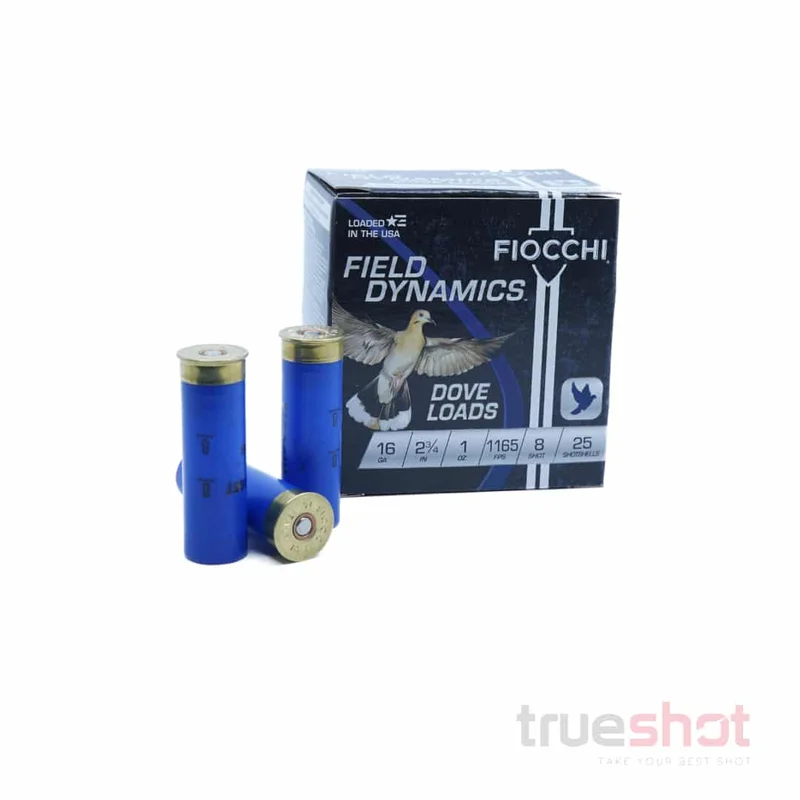 Fiocchi – Dove & Quail – 16 Gauge – #8 Shot – 2-3/4″ – 1 oz. – 1165 FPS | North American Shooting Supply
