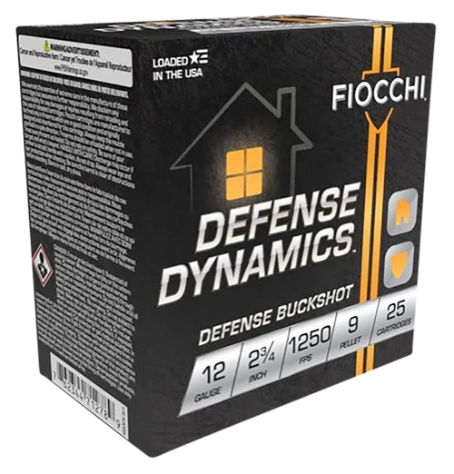 Fiocchi Dynamics Defense 12 Ga, 2.75", Buckshot, 25rd Box