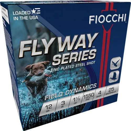 FIOCCHI FLYWAY 12GA 3" 1-1/5OZ #4 1550FPS 25RD