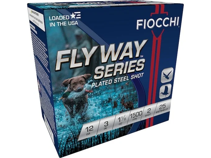 Fiocchi Flyway Series Steel Ammunition 12 Gauge 3″ 1-1/8 oz #2 Non-Toxic Steel Shot