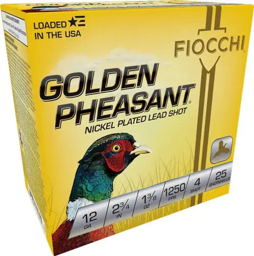 FIOCCHI GOLDEN PHEASANT 12GA 2.75" 1-1/4OZ #4 25RD