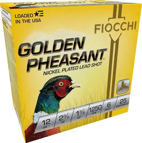 FIOCCHI GOLDEN PHEASANT 12GA 2.75" 1-3/8OZ #6 1250FPS 25RD
