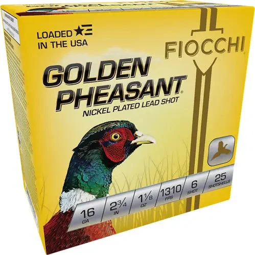 FIOCCHI GOLDEN PHEASANT 16GA 2.75" 1-1/8 #6 25RD