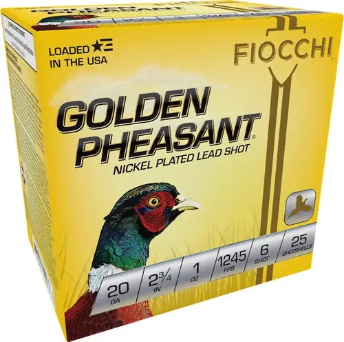 FIOCCHI GOLDEN PHEASANT 20GA 2.75" 1OZ #6 25RD