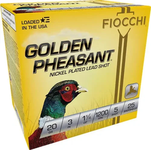FIOCCHI GOLDEN PHEASANT 20GA 3" 1-1/4OZ #5 25RD
