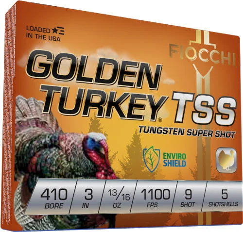 Fiocchi Golden Turkey TSS 410 Ga, 3", 13/16 oz, 9 Shot, 5rd Box