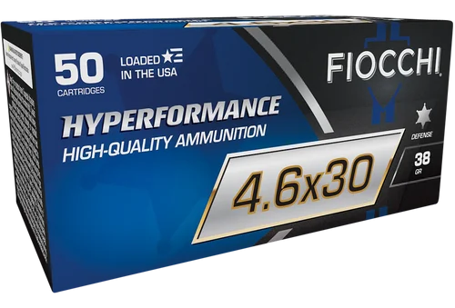 Fiocchi Hyperformance Defense 4.6x30mm 38gr, Tipped Hollow Point (THP), 50rd Box