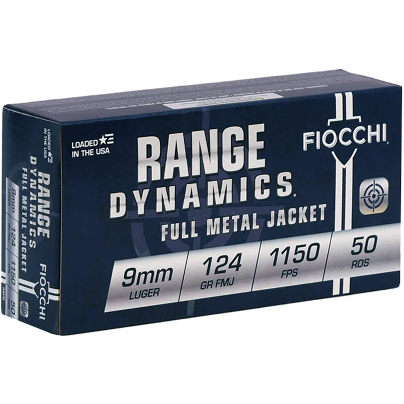 Fiocchi Pistol Shooting Dynamics 9mm Luger 124Gr FMJ Ammunition