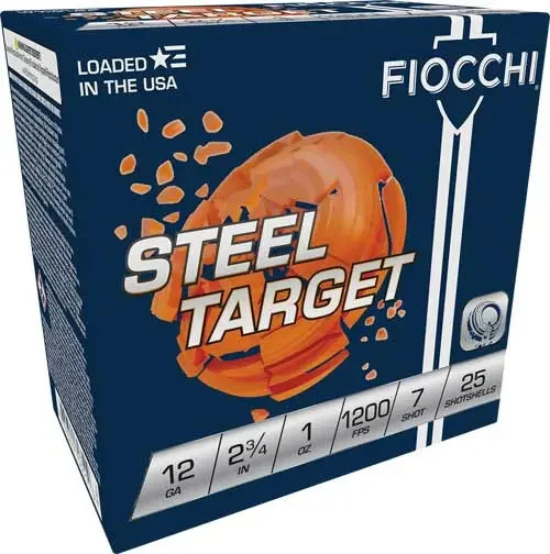 FIOCCHI STEEL 12GA 2.75" 1OZ #7 1200FPS 250RD CASE