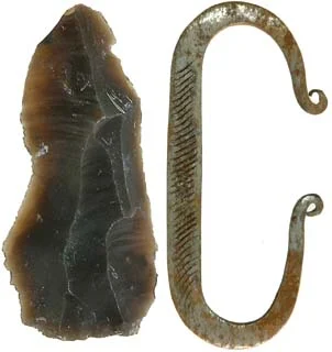 Fire Striker Hand Forged from File, with flint chard
