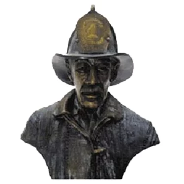 Firefighter Bust on Walnut Base