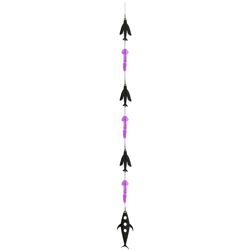 Fish Razr Tackle Daisy Chain With Flapz And Squid | 12 FlapZ Size & 9 Squid Size | 8′ Chain Length | For Blue Water Fishing