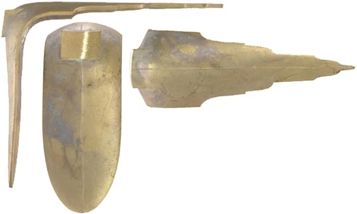 Flint Fowling Gun Buttplate, wax cast brassOverall length 5", width 2", comb 5-7/8"