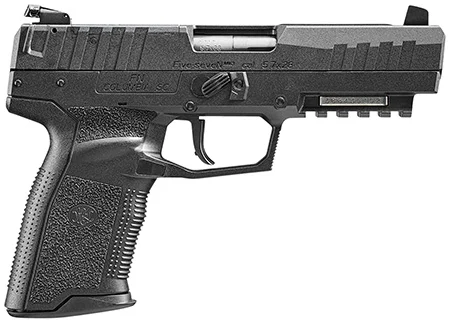 FN 66101276 Five-seveN MRD 5.7x28mm 10+1 4.80″ Black Steel Barrel, Black Optic Ready/Serrated Steel Slide & Polymer Frame w/Picatinny Rail, Black Textured Polymer Grip, Ambidextrous