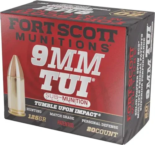 FORT SCOTT 9MM LUGER 125GR TUI COPPER SUBSONIC 20RD