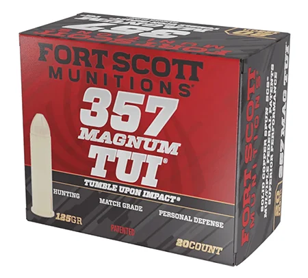 Fort Scott Munitions 357MAG125SCV Tumble Upon Impact (TUI)357Mag 125gr Solid Copper Spun 20 Per Box/25 Case